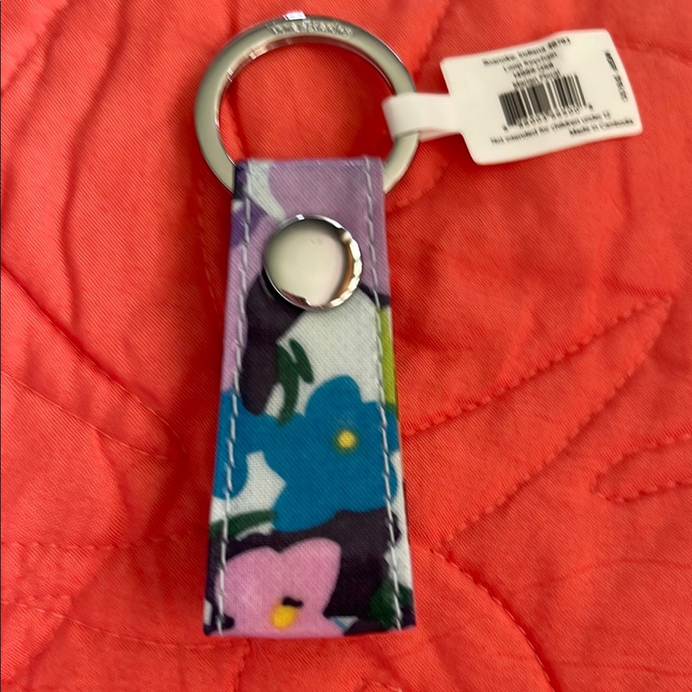 Vera Bradley Floral Keychain with Silver Ring MARION